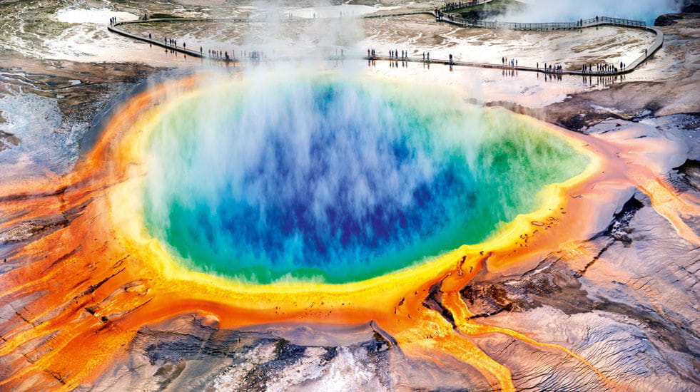 The impressive Prismatic Spring in Yellowstone